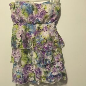 Strapless floral top
